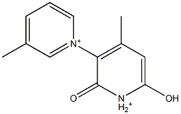 1',2'-Dihydro-6'-hydroxy-3,4'-dimethyl-2'-oxo-1,3'-bipyridin-1-ium 구조식 이미지