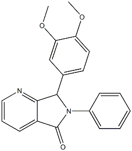 6,7-Dihydro-6-phenyl-7-(3,4-dimethoxyphenyl)-5H-pyrrolo[3,4-b]pyridin-5-one Structure