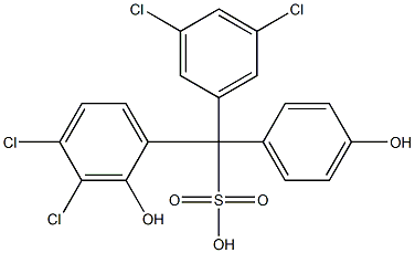 (3,5-Dichlorophenyl)(3,4-dichloro-2-hydroxyphenyl)(4-hydroxyphenyl)methanesulfonic acid Structure