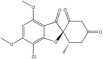 (2R,6'S)-7-Chloro-4,6-dimethoxy-6'-methylspiro[benzofuran-2(3H),1'-cyclohexane]-2',3,4'-trione 구조식 이미지