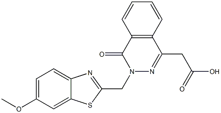 3-[(6-Methoxy-2-benzothiazolyl)methyl]-3,4-dihydro-4-oxophthalazine-1-acetic acid 구조식 이미지