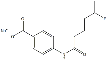 4-[(5-Fluorohexanoyl)amino]benzenecarboxylic acid sodium salt 구조식 이미지