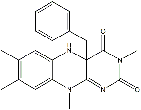 4a-Benzyl-5,10-dihydro-3,7,8,10-tetramethylbenzo[g]pteridine-2,4(3H,4aH)-dione 구조식 이미지