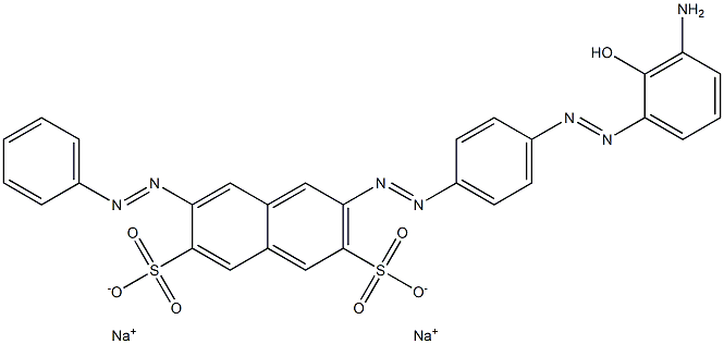 7-Phenylazo-2-[4-(amino-hydroxy-phenylazo)-phenylazo]-naphthalene-3,6-disulfonic acid disodium salt 구조식 이미지