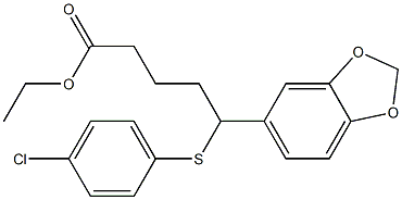 5-(1,3-Benzodioxol-5-yl)-5-(4-chlorophenylthio)valeric acid ethyl ester Structure