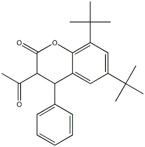 3-Acetyl-4-phenyl-6,8-ditert-butyl-3,4-dihydro-2H-1-benzopyran-2-one 구조식 이미지