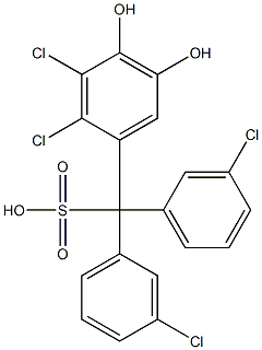 (2,3-Dichloro-4,5-dihydroxyphenyl)bis(3-chlorophenyl)methanesulfonic acid 구조식 이미지