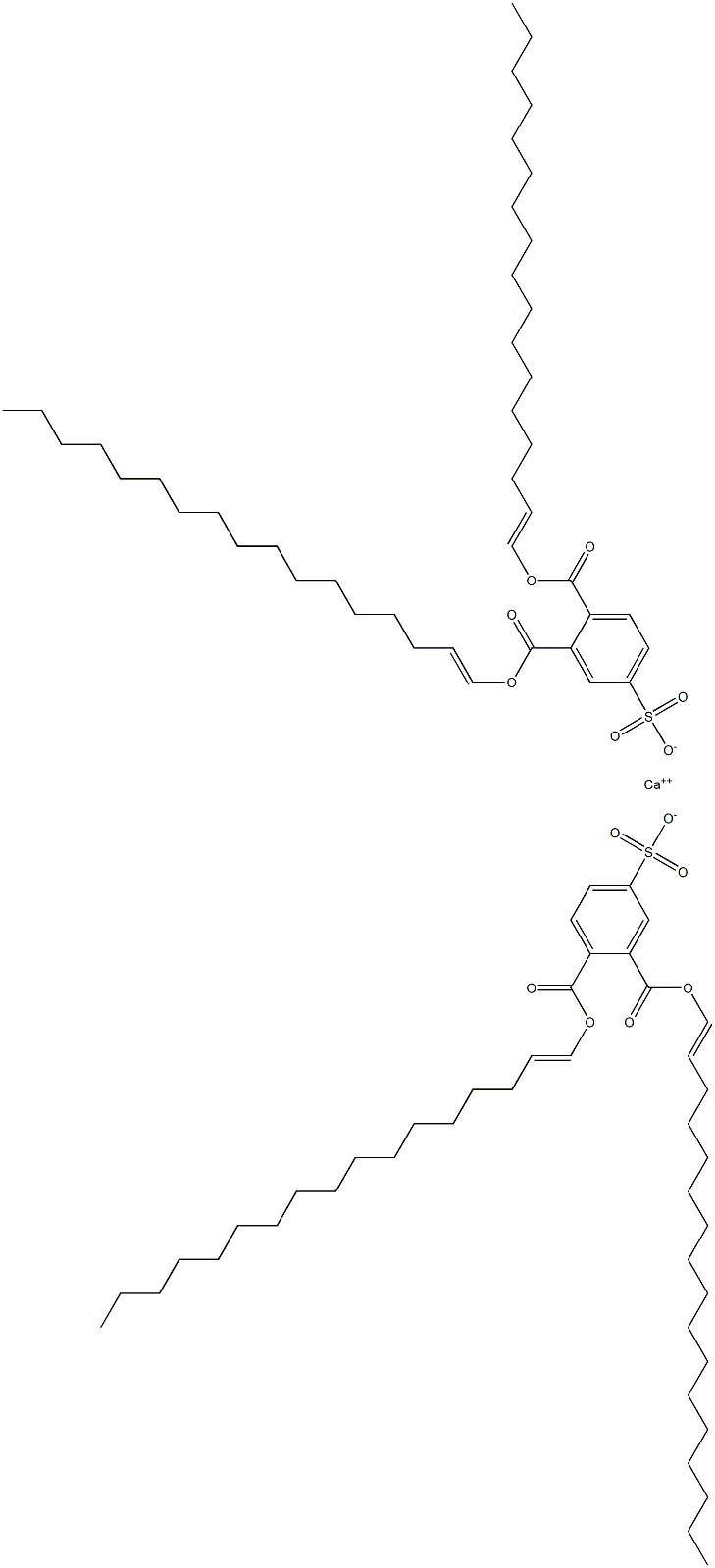 Bis[3,4-di(1-heptadecenyloxycarbonyl)benzenesulfonic acid]calcium salt 구조식 이미지