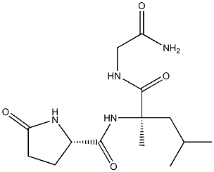 N-[(2R)-2,4-Dimethyl-2-[[[(2S)-5-oxopyrrolidin-2-yl]carbonyl]amino]pentanoyl]glycinamide 구조식 이미지