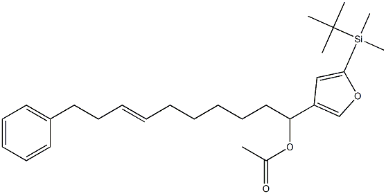 Acetic acid (E)-1-[5-(tert-butyldimethylsilyl)-3-furyl]-10-phenyl-7-decenyl ester 구조식 이미지