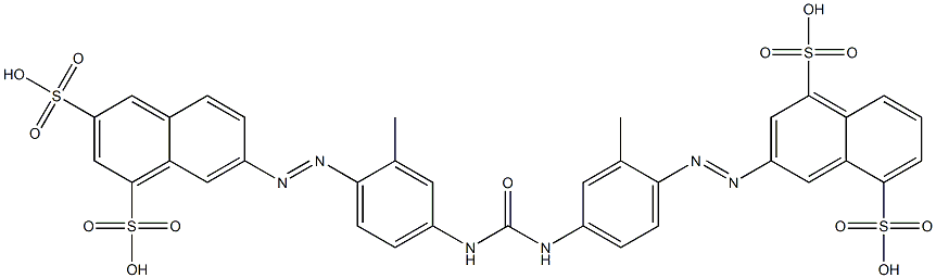 7-[[4-[[[[4-[(4,8-Disulfo-2-naphthalenyl)azo]-3-methylphenyl]amino]carbonyl]amino]-2-methylphenyl]azo]-1,3-naphthalenedisulfonic acid 구조식 이미지