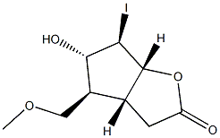 (1R,5R,6S,7S,8R)-7-Hydroxy-8-iodo-6-methoxymethyl-2-oxabicyclo[3.3.0]octan-3-one 구조식 이미지