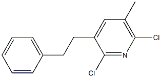 2,6-Dichloro-3-(2-phenylethyl)-5-methylpyridine 구조식 이미지