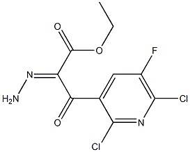 3-[2,6-Dichloro-5-fluoropyridin-3-yl]-3-oxo-2-hydrazonopropionic acid ethyl ester Structure
