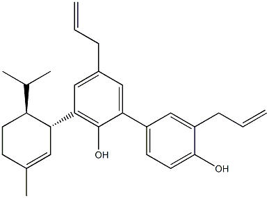 3-[(3S,4S)-p-Menth-1-en-3-yl]-3',5-di(2-propenyl)-1,1'-biphenyl-2,4'-diol Structure