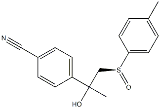 (S)-1-Methyl-1-(4-cyanophenyl)-2-(4-methylphenylsulfinyl)ethanol 구조식 이미지