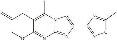 2-(5-Methyl-1,2,4-oxadiazol-3-yl)-7-methoxy-5-methyl-6-(2-propenyl)imidazo[1,2-a]pyrimidine 구조식 이미지