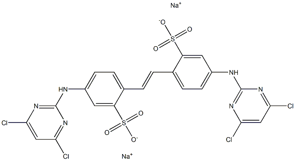 4,4'-Bis(4,6-dichloropyrimidin-2-ylamino)-2,2'-stilbenedisulfonic acid disodium salt 구조식 이미지