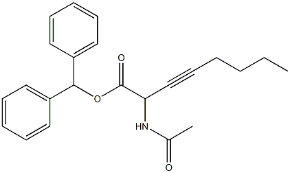 2-Acetylamino-3-octynoic acid diphenylmethyl ester 구조식 이미지