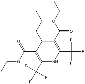 1,4-Dihydro-2,6-bis(trifluoromethyl)-4-propylpyridine-3,5-dicarboxylic acid diethyl ester 구조식 이미지