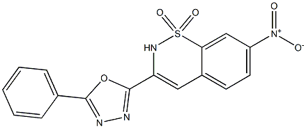 3-(5-Phenyl-1,3,4-oxadiazol-2-yl)-7-nitro-2H-1,2-benzothiazine 1,1-dioxide 구조식 이미지