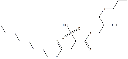 2-Octyloxycarbonyl-1-(3-allyloxy-2-hydroxypropoxycarbonyl)ethanesulfonic acid Structure