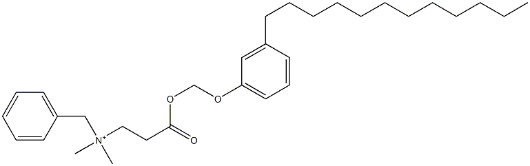 N,N-Dimethyl-N-benzyl-N-[2-[[(3-dodecylphenyloxy)methyl]oxycarbonyl]ethyl]aminium 구조식 이미지