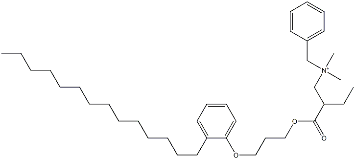 N,N-Dimethyl-N-benzyl-N-[2-[[3-(2-tetradecylphenyloxy)propyl]oxycarbonyl]butyl]aminium Structure