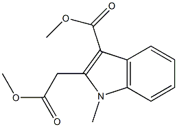 3-Methoxycarbonyl-1-methyl-1H-indole-2-acetic acid methyl ester Structure