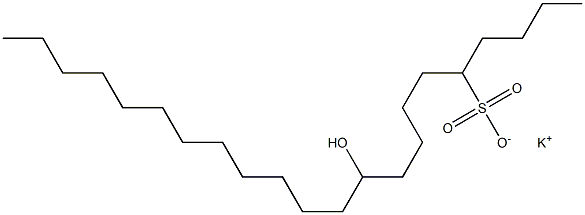10-Hydroxydocosane-5-sulfonic acid potassium salt 구조식 이미지