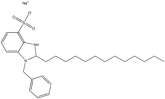 1-Benzyl-2,3-dihydro-2-tridecyl-1H-benzimidazole-4-sulfonic acid sodium salt 구조식 이미지