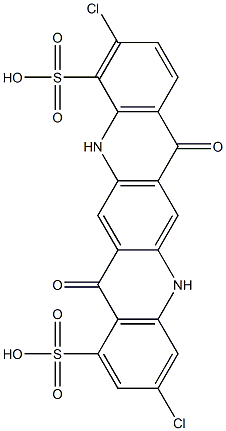 3,10-Dichloro-5,7,12,14-tetrahydro-7,14-dioxoquino[2,3-b]acridine-1,11-disulfonic acid Structure