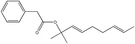 Phenylacetic acid 1,1-dimethyl-2,6-octadienyl ester 구조식 이미지