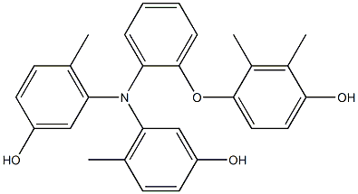 N,N-Bis(3-hydroxy-6-methylphenyl)-2-(4-hydroxy-2,3-dimethylphenoxy)benzenamine 구조식 이미지