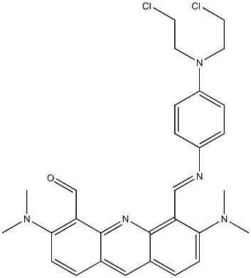 5-[[[4-[Bis(2-chloroethyl)amino]phenyl]imino]methyl]-3,6-bis(dimethylamino)-4-acridinecarbaldehyde Structure