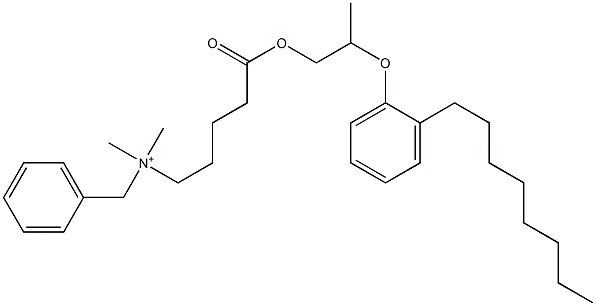 N,N-Dimethyl-N-benzyl-N-[4-[[2-(2-octylphenyloxy)propyl]oxycarbonyl]butyl]aminium 구조식 이미지