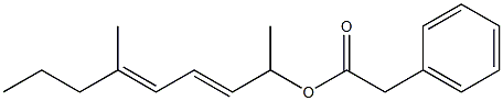 Phenylacetic acid 1,5-dimethyl-2,4-octadienyl ester 구조식 이미지