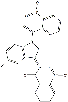 5-Methyl-1-(o-nitrobenzoyl)-3(1H)-(o-nitrobenzoyl)imino-2,1-benzisothiazole Structure