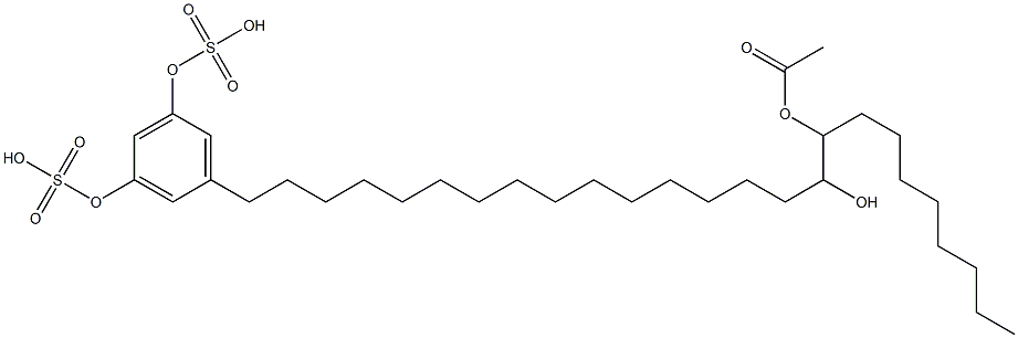 5-(17-Acetyloxy-16-hydroxypentacosyl)benzene-1,3-diol 1,3-bissulfate 구조식 이미지