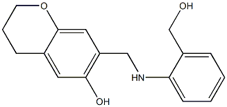 3,4-Dihydro-7-(2-hydroxymethylphenylaminomethyl)-2H-1-benzopyran-6-ol 구조식 이미지