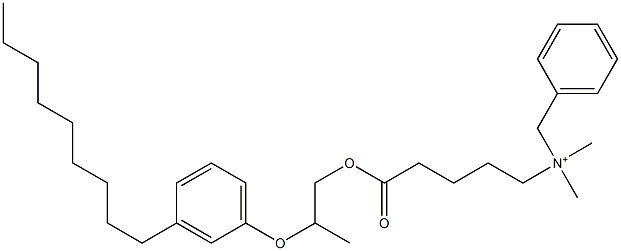 N,N-Dimethyl-N-benzyl-N-[4-[[2-(3-nonylphenyloxy)propyl]oxycarbonyl]butyl]aminium 구조식 이미지