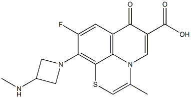 9-Fluoro-3-methyl-10-[3-(methylamino)azetidin-1-yl]-7-oxo-7H-pyrido[1,2,3-de]-1,4-benzothiazine-6-carboxylic acid 구조식 이미지