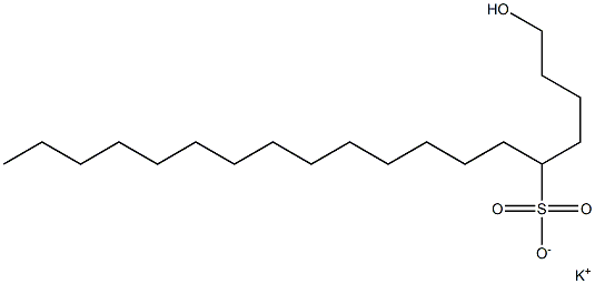 1-Hydroxynonadecane-5-sulfonic acid potassium salt Structure