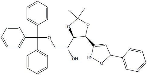 2,5-Dihydro-5-phenyl-3-[(1S,2R,3R)-3-hydroxy-1,2-(isopropylidenedioxy)-4-trityloxybutyl]isoxazole Structure