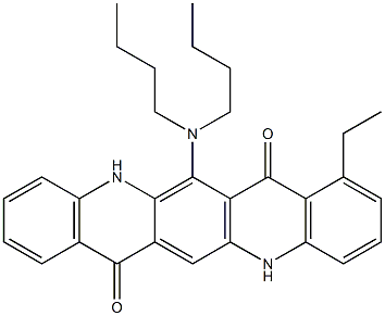 6-(Dibutylamino)-8-ethyl-5,12-dihydroquino[2,3-b]acridine-7,14-dione 구조식 이미지