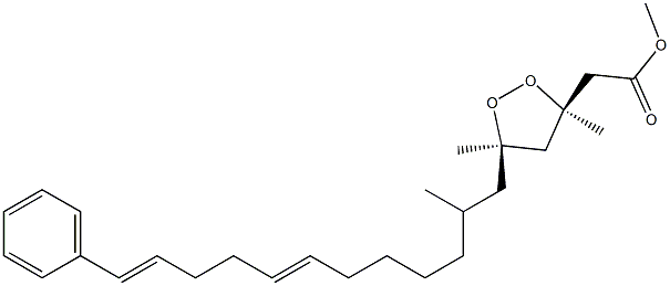 (3R,5R,12E,16E)-3,5,7-Trimethyl-17-phenyl-3,5-epidioxy-12,16-heptadecadienoic acid methyl ester 구조식 이미지