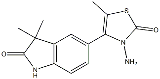 1,3-Dihydro-5-[(3-amino-2,3-dihydro-5-methyl-2-oxothiazol)-4-yl]-3,3-dimethyl-2H-indol-2-one Structure