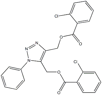 1-Phenyl-1H-1,2,3-triazole-4,5-bis(methanol)bis(2-chlorobenzoate) 구조식 이미지