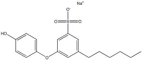 4'-Hydroxy-5-hexyl[oxybisbenzene]-3-sulfonic acid sodium salt 구조식 이미지
