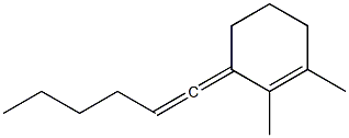 1,2-Dimethyl-3-(1-hexen-1-ylidene)cyclohexene 구조식 이미지